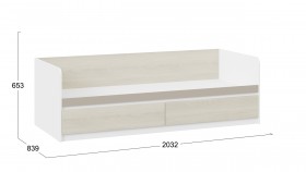 Кровать «Сканди» с 2 ящиками Дуб Гарден/Белый/Глиняный серый в Таврическом - tavricheskoe.katalogmebeli.com | фото 3