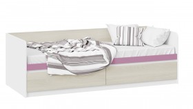 Кровать «Сканди» с 2 ящиками Дуб Гарден/Белый/Лиловый в Таврическом - tavricheskoe.katalogmebeli.com | фото 1