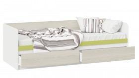 Кровать «Сканди» с 2 ящиками Дуб Гарден/Белый/Зеленый в Таврическом - tavricheskoe.katalogmebeli.com | фото 2