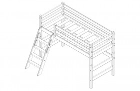 Кровать Соня вариант 6 полувысокая с наклонной лестницей Лаванда в Таврическом - tavricheskoe.katalogmebeli.com | фото 3