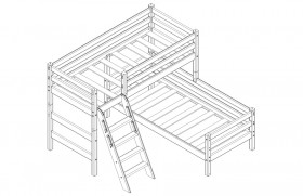 Кровать Соня вариант 8 угловая с наклонной лестницей Белый полупрозрачный в Таврическом - tavricheskoe.katalogmebeli.com | фото 3