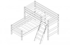Кровать Соня вариант 8 угловая с наклонной лестницей Белый полупрозрачный в Таврическом - tavricheskoe.katalogmebeli.com | фото 4