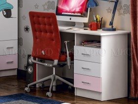 Стол письменный Fashion-1 Вега (Белый/Розовый) в Таврическом - tavricheskoe.katalogmebeli.com | фото