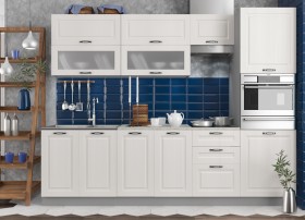Модульная кухня Капри 2,7 м (Липа белый/Серый) в Таврическом - tavricheskoe.katalogmebeli.com | фото