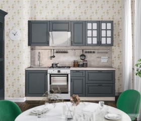 Кухня Регина 24 2,4 м (Серый матовый/Белый) в Таврическом - tavricheskoe.katalogmebeli.com | фото 1