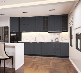 Кухонный гарнитур 1,8м Луксор высокие модули (Клен серый/корпус венге) в Таврическом - tavricheskoe.katalogmebeli.com | фото
