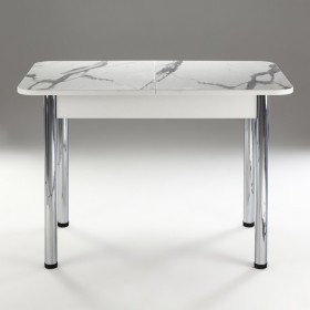 Кухонный стол 1100*700/400 ф 2 Пластик, мрамор белый в Таврическом - tavricheskoe.katalogmebeli.com | фото