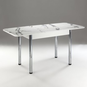 Кухонный стол 1100*700/400 ф 2 Пластик, мрамор белый в Таврическом - tavricheskoe.katalogmebeli.com | фото 2