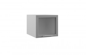 Квадро ГВПГС 500 шкаф верхний горизонтальный глубокий со стеклом высокий (Железо/корпус Серый) в Таврическом - tavricheskoe.katalogmebeli.com | фото