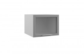 Квадро ГВПГС 600 шкаф верхний горизонтальный глубокий со стеклом высокий (Железо/корпус Серый) в Таврическом - tavricheskoe.katalogmebeli.com | фото