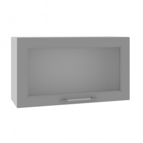 Квадро ВПГС 800 шкаф верхний горизонтальный со стеклом высокий (Лунный свет/корпус Серый) в Таврическом - tavricheskoe.katalogmebeli.com | фото