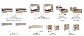 Лючия кровать 0,9 белый/ателье светлое в Таврическом - tavricheskoe.katalogmebeli.com | фото 2