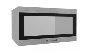 Лофт ВПГСФ 800 шкаф верхний горизонтальный со стеклом высокий с фотопечатью (Бетон светлый/корпус Серый) в Таврическом - tavricheskoe.katalogmebeli.com | фото