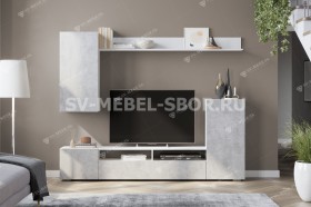 Мебель для гостиной МГС 4 (Белый/Цемент светлый) в Таврическом - tavricheskoe.katalogmebeli.com | фото 1