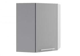 Монца ВПУ 600 Шкаф верхний угловой высокий (Белый софт/корпус Серый) в Таврическом - tavricheskoe.katalogmebeli.com | фото