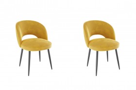Набор стульев Моли 2 шт (жёлтый велюр/черный) в Таврическом - tavricheskoe.katalogmebeli.com | фото