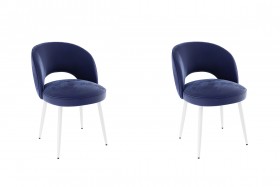Набор стульев Моли 2 шт (синий велюр/белый) в Таврическом - tavricheskoe.katalogmebeli.com | фото