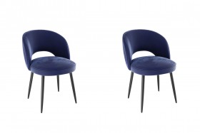 Набор стульев Моли 2 шт (синий велюр/черный) в Таврическом - tavricheskoe.katalogmebeli.com | фото
