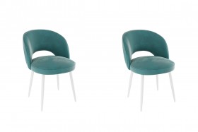 Набор стульев Моли 2 шт (зеленый велюр/белый) в Таврическом - tavricheskoe.katalogmebeli.com | фото