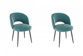 Набор стульев Моли 2 шт (зеленый велюр/черный) в Таврическом - tavricheskoe.katalogmebeli.com | фото