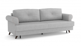 Оливер / диван - кровать 3-х местн. (еврокнижка) (велюр велутто серебряный 52 в Таврическом - tavricheskoe.katalogmebeli.com | фото