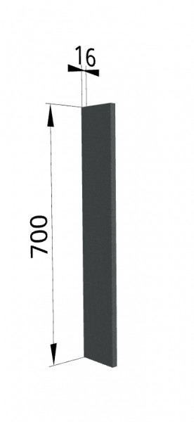 Панель торцевая ПТ 400 Квадро (для шкафа торцевого верхнего) Железо в Таврическом - tavricheskoe.katalogmebeli.com | фото