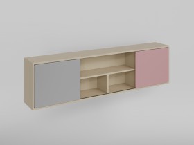 Полка между шкафами 1660 Грэйси (Розовый/Серый/корпус Клен) в Таврическом - tavricheskoe.katalogmebeli.com | фото