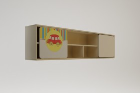 Полка между шкафами 1660 Клаксон (Бежевый/корпус Клен) в Таврическом - tavricheskoe.katalogmebeli.com | фото
