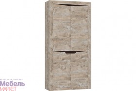 Шкаф 2-х створчатый комбинированный Хилтон (Дуб юкон/Гранж) в Таврическом - tavricheskoe.katalogmebeli.com | фото