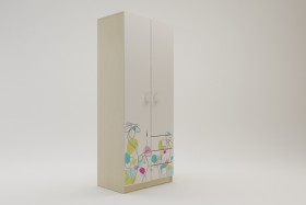 Шкаф 2-х створчатый с ящиками Флёр (Белый/корпус Клен) в Таврическом - tavricheskoe.katalogmebeli.com | фото