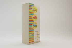 Шкаф 2-х створчатый с ящиками Клаксон (Бежевый/корпус Клен) в Таврическом - tavricheskoe.katalogmebeli.com | фото
