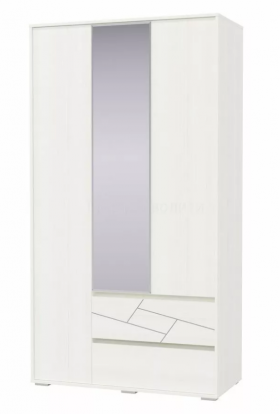 Шкаф 3-х дверный с ящиками Аделина 1200 Рамух белый в Таврическом - tavricheskoe.katalogmebeli.com | фото