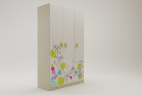 Шкаф 3-х створчатый с ящиками Флёр (Белый/корпус Клен) в Таврическом - tavricheskoe.katalogmebeli.com | фото