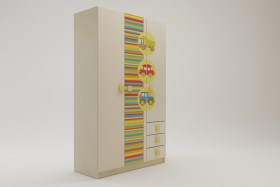 Шкаф 3-х створчатый с ящиками Клаксон (Бежевый/корпус Клен) в Таврическом - tavricheskoe.katalogmebeli.com | фото