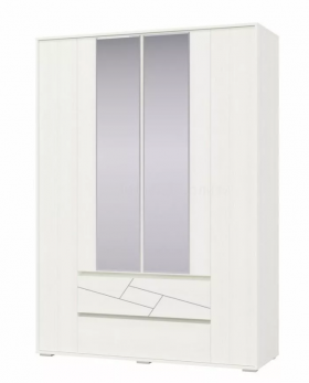 Шкаф 4-х дверный с ящиками Аделина 1600 Рамух белый в Таврическом - tavricheskoe.katalogmebeli.com | фото