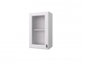 Шкаф 40 с витриной Ева (Белый Софт/Белый) в Таврическом - tavricheskoe.katalogmebeli.com | фото