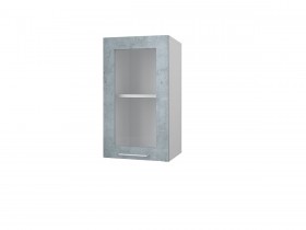 Шкаф 40 с витриной Лофт (Камень Оленна/Белый) в Таврическом - tavricheskoe.katalogmebeli.com | фото