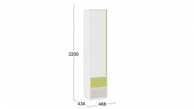 Шкаф для белья комбинированный «Сканди» Дуб Гарден/Белый/Зеленый в Таврическом - tavricheskoe.katalogmebeli.com | фото 4