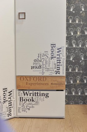Шкаф для белья «Оксфорд» (Ривьера/Белый с рисунком) в Таврическом - tavricheskoe.katalogmebeli.com | фото 3