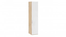 Шкаф для белья с 1 глухой дверью «Эмбер» Яблоня Беллуно/Белый глянец в Таврическом - tavricheskoe.katalogmebeli.com | фото 1