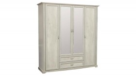 Шкаф для одежды "Сохо" (бетон пайн белый/2 ящика/зеркало) в Таврическом - tavricheskoe.katalogmebeli.com | фото 1