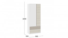 Шкаф для одежды комбинированный «Сканди» Дуб Гарден/Белый/Глиняный серый в Таврическом - tavricheskoe.katalogmebeli.com | фото 4