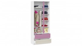 Шкаф для одежды комбинированный «Сканди» Дуб Гарден/Белый/Лиловый в Таврическом - tavricheskoe.katalogmebeli.com | фото 4