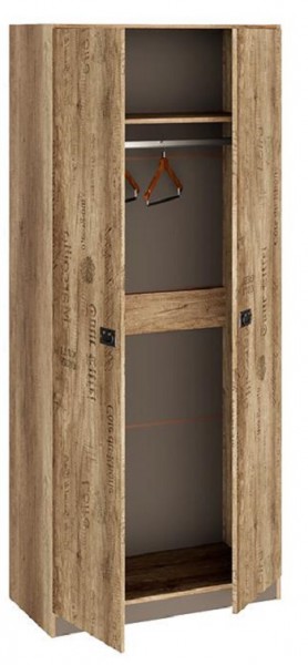Шкаф для одежды «Пилигрим» (Дуб Каньон светлый, Фон серый) в Таврическом - tavricheskoe.katalogmebeli.com | фото 2