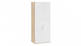 Шкаф для одежды с 2 глухими дверями «Эмбер» Яблоня Беллуно/Белый глянец в Таврическом - tavricheskoe.katalogmebeli.com | фото