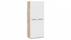 Шкаф для одежды с 2-мя дверями «Фьюжн» Дуб Делано/Белый глянец в Таврическом - tavricheskoe.katalogmebeli.com | фото