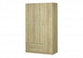 Шкаф для платья и белья 3-х дверный без зеркала Дуб Сонома в Таврическом - tavricheskoe.katalogmebeli.com | фото