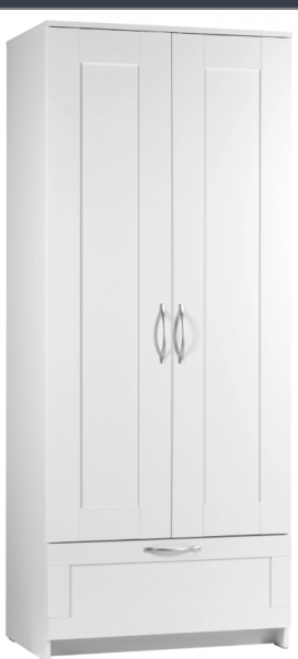 Шкаф двухдверный Сириус с 1 ящиком белый в Таврическом - tavricheskoe.katalogmebeli.com | фото
