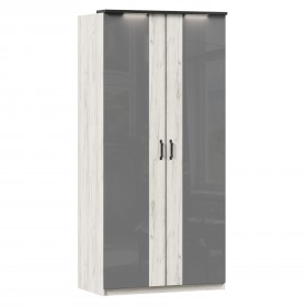Техно ЛД 678.130.000.007 Шкаф 2-хстворчатый с комбинированными дверями (Дуб Крафт белый/Серый шифер) в Таврическом - tavricheskoe.katalogmebeli.com | фото