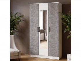 Шкаф комбинированный Ларс (1,2) с зеркалом белый/ателье светлое в Таврическом - tavricheskoe.katalogmebeli.com | фото 3